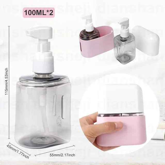 Alt view image 2 of 6 - Yamadura Travel bottles for Toiletries, TSA Approved Travel Containers, Refillable, Portable, Spray Bottles and Pump Bottles with Labels for Creams, Perfumes and Shampoos (Pink)