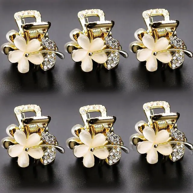Main image of Small Hair Claw Clips, Opal Rhinestone Hair Clamps, Grip Crystals for Thick, Thin, Long or Short Hair