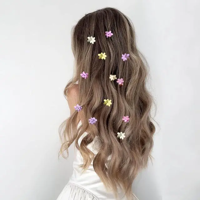 Alt view image 6 of 7 - Mini Flower Hair Clips 100Pcs, Small Hair Clips Mini Claw Clips Cute Jaw Clips Hair Pins Hair Barrettes Hair Accessories for Women Girls Kids Teens