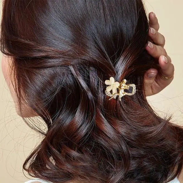 Alt view image 2 of 7 - Small Hair Claw Clips, Opal Rhinestone Hair Clamps, Grip Crystals for Thick, Thin, Long or Short Hair