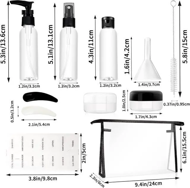 Alt view image 2 of 7 - Travel Bottles For Toiletries, TSA Approved 13Pcs Leak Proof Travel Bottles Set, High Transparency Plastic Travel Containers With Toiletries Bag For Cosmetics Shampoo Lotion Cream