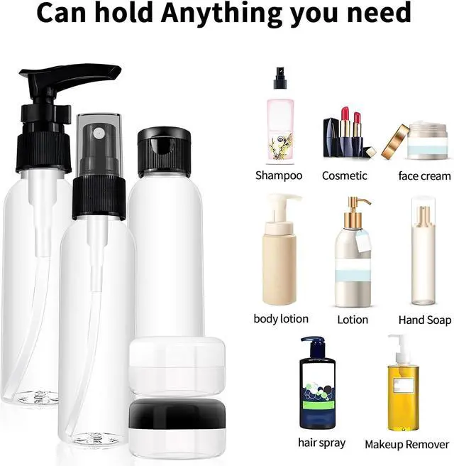 Alt view image 4 of 7 - Travel Bottles For Toiletries, TSA Approved 13Pcs Leak Proof Travel Bottles Set, High Transparency Plastic Travel Containers With Toiletries Bag For Cosmetics Shampoo Lotion Cream