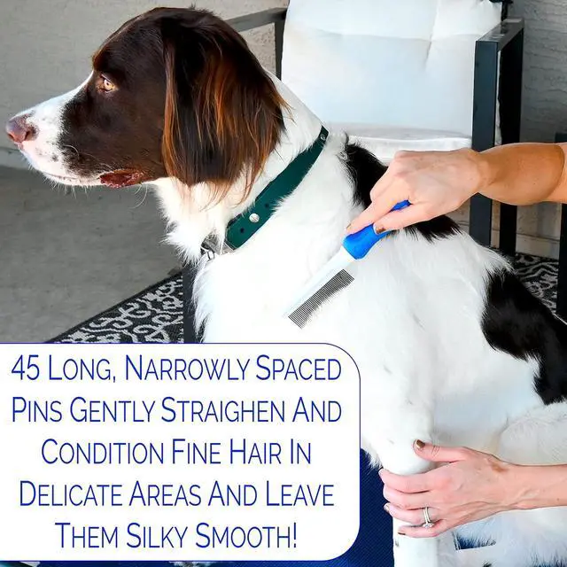 Alt view image 2 of 7 - 45 Pin Face & Finishing Comb With Stainless Steel Metal Teeth - Dogs, Cats & Small Animals for Removing Matted Fur, Knots & Tangles