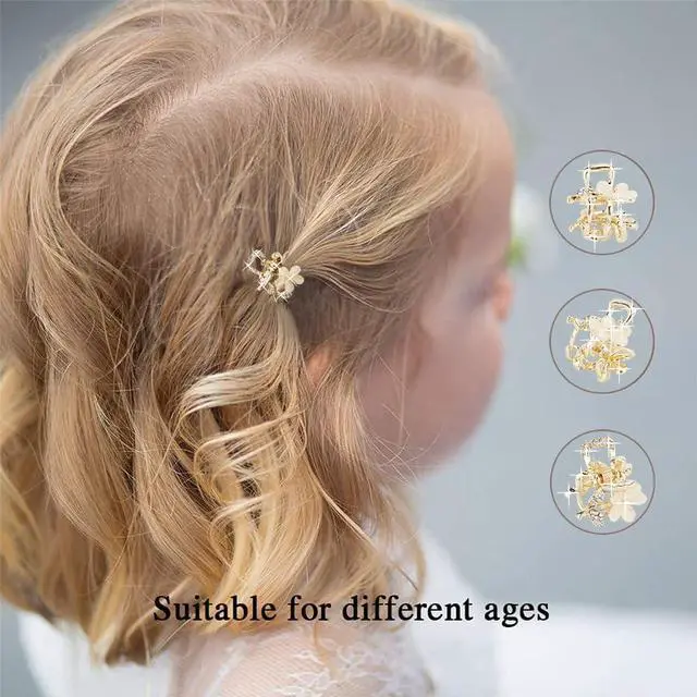 Alt view image 7 of 7 - Small Hair Claw Clips, Opal Rhinestone Hair Clamps, Grip Crystals for Thick, Thin, Long or Short Hair