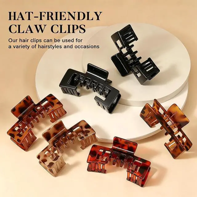 Alt view image 3 of 7 - 4 PCS Large Strong Trucker Hat Claw Clips for Women 4.1 Inch Hat-Friendly Non-Slip Baseball Cap Hair Clips, Trucker Claws Hair Clip for Baseball Hat, Hair Claw for Baseball Cap for Thick Thin Hair