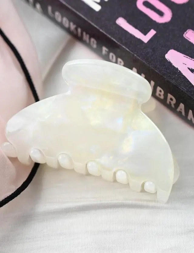 Alt view image 2 of 7 - Handmade Celluloid Acetate French Design Barrettes Tortoise Shell Claws Hair Claw Luxury Fashion Accessories Hair Clip for Women (jade white)