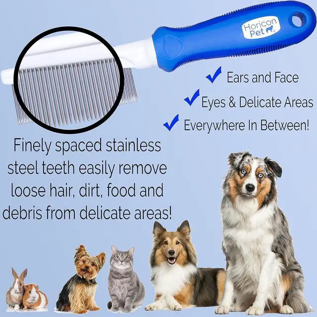 Alt view image 6 of 7 - 45 Pin Face & Finishing Comb With Stainless Steel Metal Teeth - Dogs, Cats & Small Animals for Removing Matted Fur, Knots & Tangles