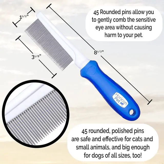 Alt view image 7 of 7 - 45 Pin Face & Finishing Comb With Stainless Steel Metal Teeth - Dogs, Cats & Small Animals for Removing Matted Fur, Knots & Tangles
