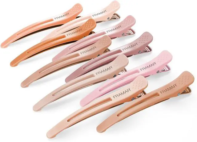 Main image of FRAMAR Neutral Creaseless Hair Clips, Hair Styling Clips - 10 Pack | Professional Salon Hair Clips for Styling Sectioning,Hair Clip For Sectioning,Hair Sectioning Clips,Prevents Creases Or Dents
