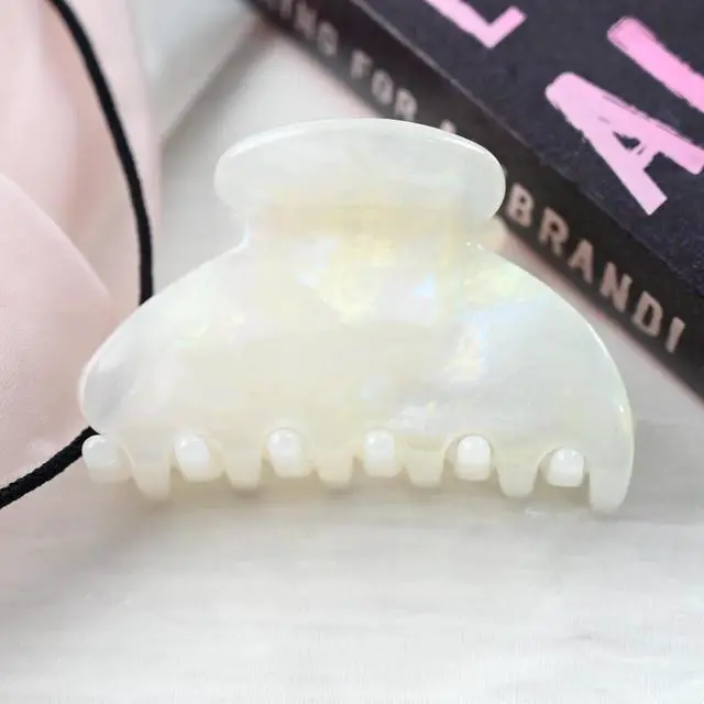 Alt view image 5 of 7 - Handmade Celluloid Acetate French Design Barrettes Tortoise Shell Claws Hair Claw Luxury Fashion Accessories Hair Clip for Women (jade white)