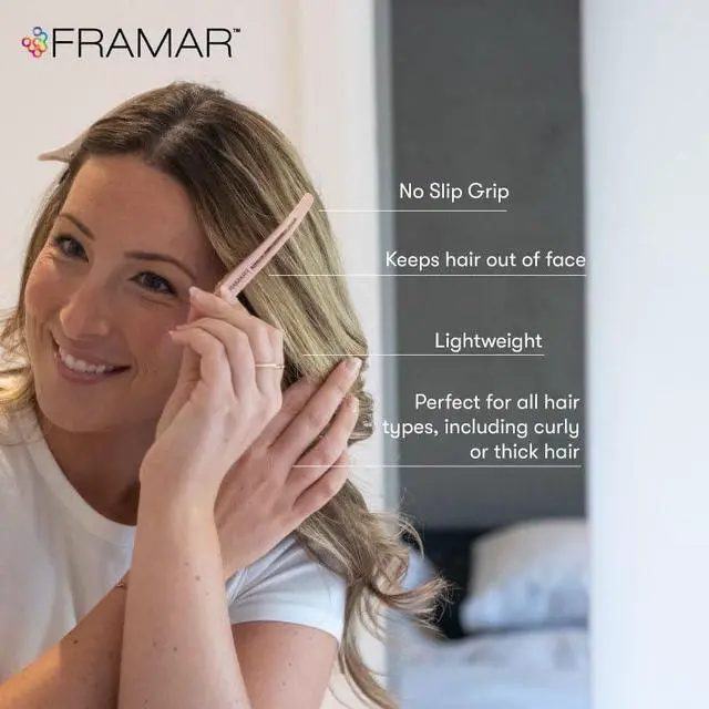 Alt view image 2 of 7 - FRAMAR Neutral Creaseless Hair Clips, Hair Styling Clips - 10 Pack | Professional Salon Hair Clips for Styling Sectioning,Hair Clip For Sectioning,Hair Sectioning Clips,Prevents Creases Or Dents
