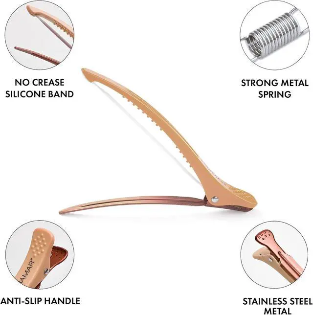 Alt view image 4 of 7 - FRAMAR Neutral Creaseless Hair Clips, Hair Styling Clips - 10 Pack | Professional Salon Hair Clips for Styling Sectioning,Hair Clip For Sectioning,Hair Sectioning Clips,Prevents Creases Or Dents