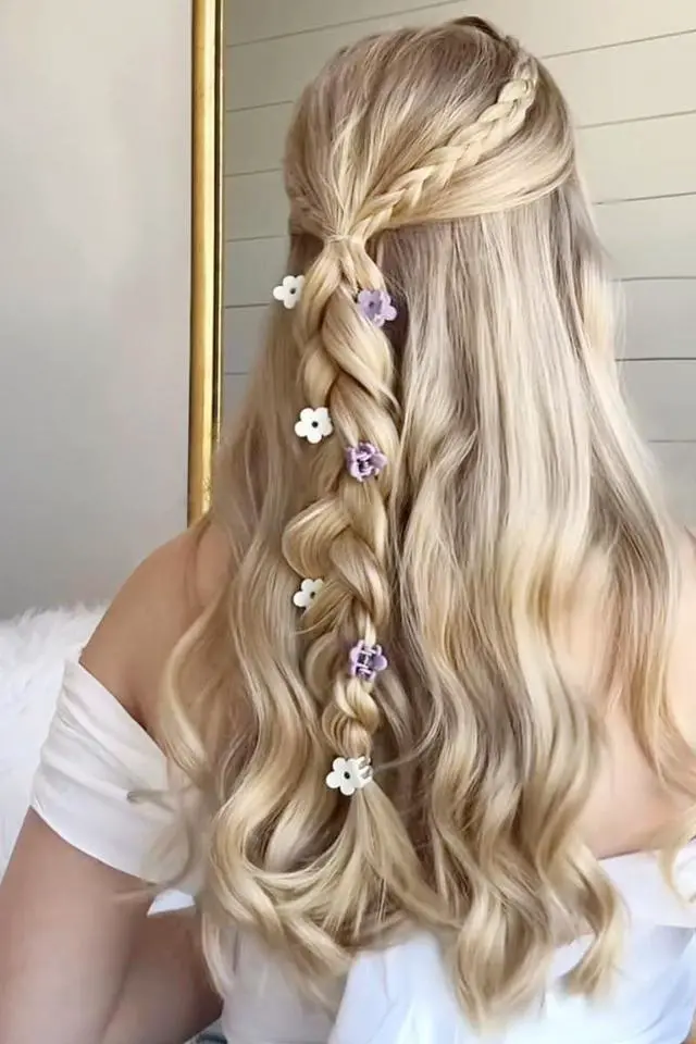 Alt view image 4 of 6 - Small Flower Hair Clips 100PCS, Mini Hair Clips Baby Claw Clips Cute Jaw Clips Hair Pins Hair Barrettes Toddler Hair Accessories for Women Girls Kids Teens