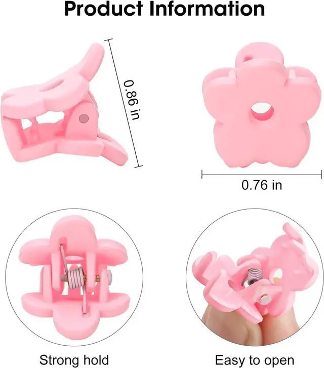 Alt view image 2 of 6 - Small Flower Hair Clips 100PCS, Mini Hair Clips Baby Claw Clips Cute Jaw Clips Hair Pins Hair Barrettes Toddler Hair Accessories for Women Girls Kids Teens