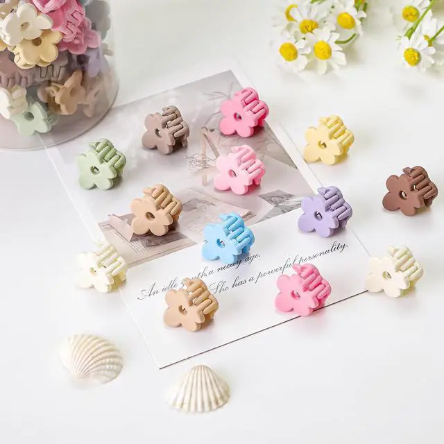 Alt view image 3 of 6 - Small Flower Hair Clips 100PCS, Mini Hair Clips Baby Claw Clips Cute Jaw Clips Hair Pins Hair Barrettes Toddler Hair Accessories for Women Girls Kids Teens