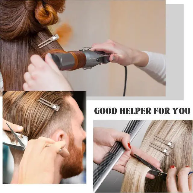 Alt view image 3 of 7 - 120pcs Double Prong Curl Clips, Metal Hairpins for Hair Styling and Bows, Salon-Grade Hair Clips for Curling (Silver)