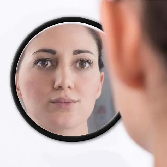 Alt view image 3 of 7 - 12X Magnifying Makeup Mirror with Suction Cups, Portable 6 Inch Travel Mirror for Makeup, Tweezing, and Skincare