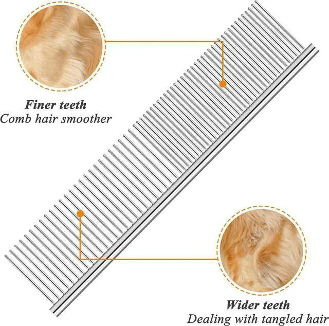 Alt view image 4 of 7 - 3 Pack Metal Comb For Dogs,Cat Grooming Comb,Dog Combs,Doodle Comb,Shedding Comb,For Professional Grooming Tool For Long And Short Haired Dog,Cat And Other Pets. (Large Medium Small), Metallic