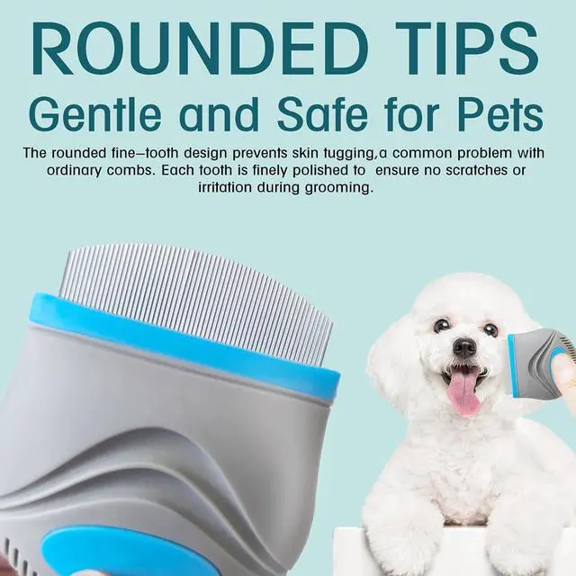 Alt view image 2 of 6 - Face Comb for Dogs,Pet Grooming Combs with Rounded FineTeeth,Stainless Steel Tear Stain Remover for Dogs Cats,Lightweight & Portable Pet Grooming Brush Suitable for All Furry Pets
