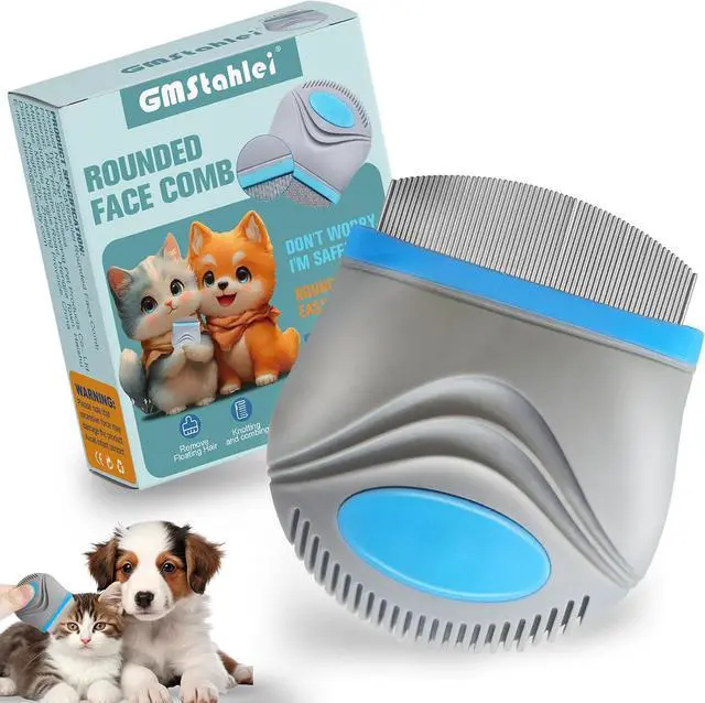 Main image of Face Comb for Dogs,Pet Grooming Combs with Rounded FineTeeth,Stainless Steel Tear Stain Remover for Dogs Cats,Lightweight & Portable Pet Grooming Brush Suitable for All Furry Pets