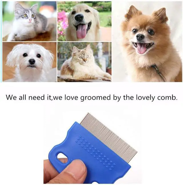 Alt view image 4 of 7 - 2 Pcs Cat Combs Dogs Grooming Combs Tear Stain Remover, Effectively Removes Crust, Loose Hair, Eye Stain on Pet(Random Color)