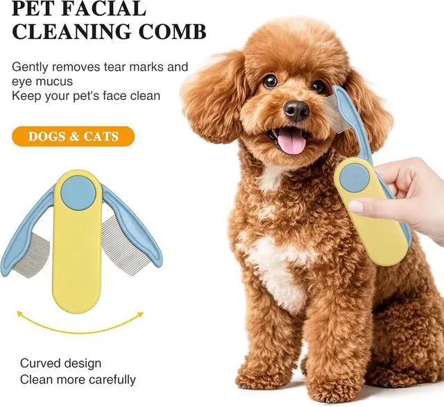 Alt view image 2 of 7 - Professional Eye Comb for Pets,Stainless Steel Folding Tear Stain Remover for Cats & Dogs,Gentle Round-Head Grooming Tool,Precisely Removes Stains, Dirt And Debris From The Eye Area