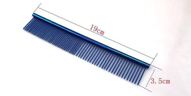 Alt view image 4 of 4 - ZoCr Stainless Steel Pet Comb for Dogs Cats, Pet Grooming Comb with Different Spaced Rounded Teeth (Colorful)