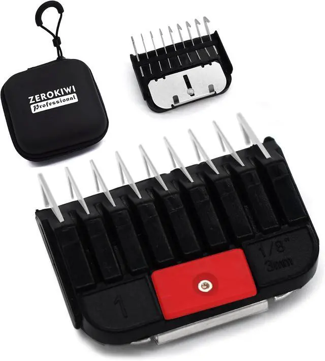 Main image of Professional A5-Style Animal Clipper Stainless Steel Color-Coded Snap-on Attachment Guard Guide Comb, 1/8"-1" Compatible with Wahl KM Series Oster A5 Andis Detachable Blade Pet Dog Groomers (#1-1/8")