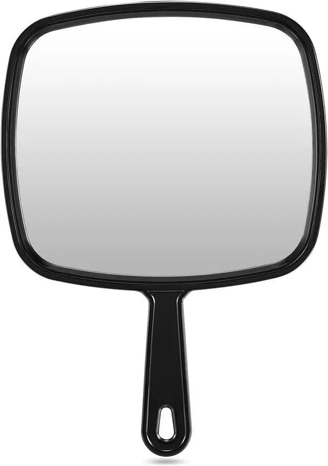 Main image of PROTECLE 12.4" L x 9" W Handheld Mirror, Salon Barber Hairdressing, Black | Hand Mirrors with Handle, Salon Mirror, Hangable, High-definition, Distortion-free Reflection, Hand Mirror for Men Women