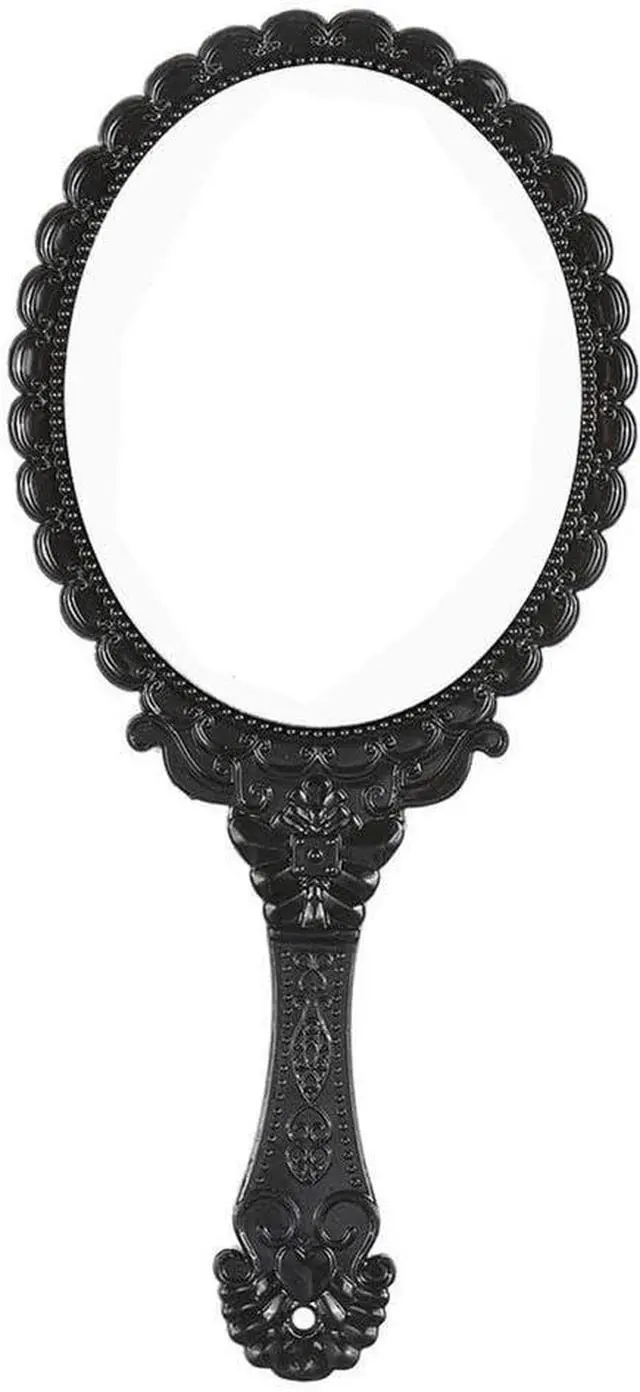 Main image of Handheld Mirror, Hand Held Mirror with Handle, Small Travel Packet Compact Mirrors, Vintage Decorative Makeup Cosmetic Purse Mirrors for Girls Women, Black