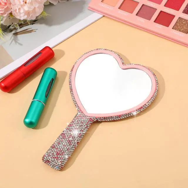 Alt view image 4 of 7 - Mabor Rhinestone Handheld Mirror, Pink | Portable Lash & Makeup Mirror with Handle for Travel and Daily Use