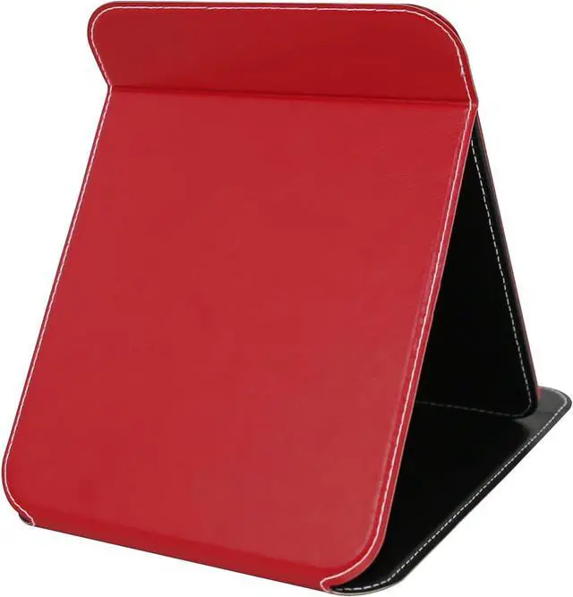 Alt view image 2 of 7 - Travel Mirror for Desk, 6.5×8.9 Adjustable Rectangle PU Edge Covering Red Foldable Desk Mirror with Stand for Travel Camping Home (Red)