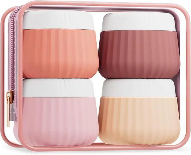 Main image of Mrsdry Travel Containers for Toiletries 4 Pack, TSA Approved Travel Size Toiletries, Portable Size Containers, With Clear Bag Leak Proof Silicone Jars, Essentials Creams Jars Carrying Small Items