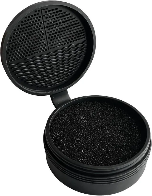 Alt view image 2 of 6 - Makeup Brush Cleaning Mat Color Removal Sponge, 2 in 1 Dry&Wet Makeup Brush Cleaning Tool Portable for Eyeshadow Blush Powder Brushes Color Remover, Travel & Daily Makeup Use