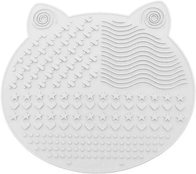 Alt view image 2 of 7 - 2Pack Makeup Brush Cleaning Mat, Cute Cat Ear Animal Design Silicone Brush Cleaner Pad with Suction Cups (Black+White)