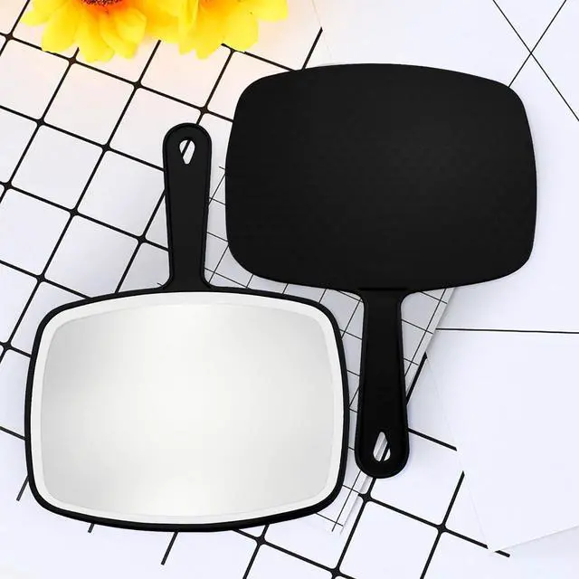 Alt view image 7 of 7 - 2Pcs Handheld Mirror, Portable Hand Mirror with Hanging Hole in Handle, Black 10.4" L x 7.4" W
