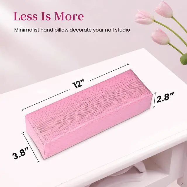 Alt view image 5 of 7 - Arm Rest for Nails, Easy to Clean Nail Armrest Pillow for Acrylic Nails Sturdy PU Leather Hand Rest Cusion Holder Cute Soft Waterproof for Nail Tech (Purple)
