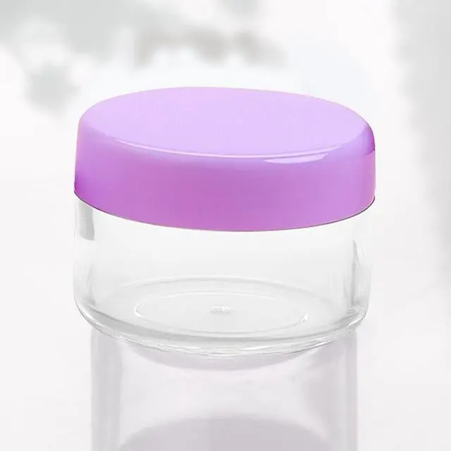 Alt view image 7 of 7 - 12 Pcs 15ml/0.5oz Small Travel Containers, 4 Pcs Makeup Spatula, Clear Plastic Cosmetic Jar Refillable Roun for Lotion Cream Products Sample Bottles, Plastic with Screw on Lid Container (purple)