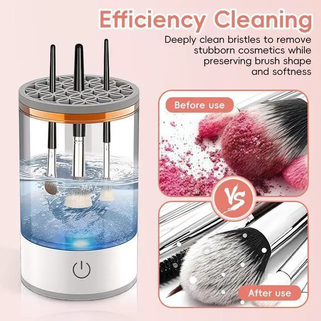 Alt view image 2 of 7 - 3 In 1 Electric Makeup Brush Cleaner Machine,Automatic Makeup Brush Cleaner Electric,Cleaning Tool,Cosmetic Brushes Cleaners,For Deep Cleaning (White)