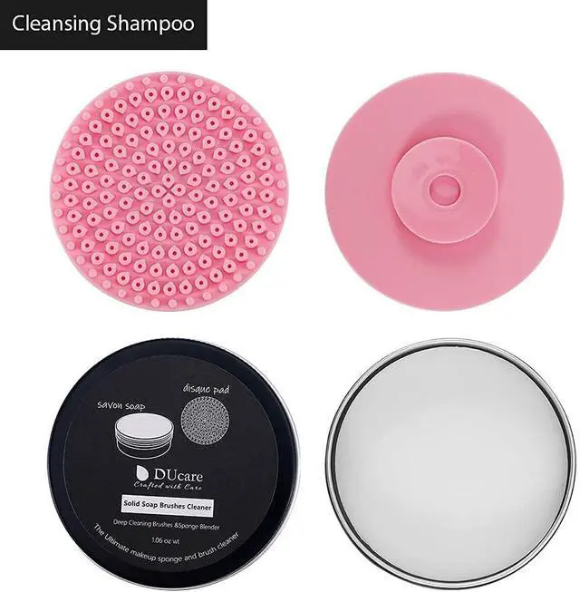 Alt view image 3 of 7 - DUcare Makeup Brush Cleaner Shampoo Soap Solid Brush Cleaning Mat Removes Cosmetic Color Brush Cleaner Pad for Cleaning Makeup Sponges Brushes
