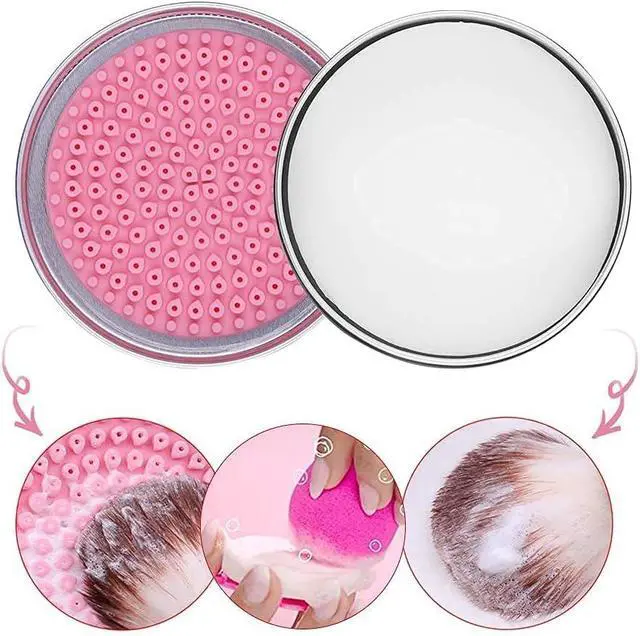 Alt view image 6 of 7 - DUcare Makeup Brush Cleaner Shampoo Soap Solid Brush Cleaning Mat Removes Cosmetic Color Brush Cleaner Pad for Cleaning Makeup Sponges Brushes