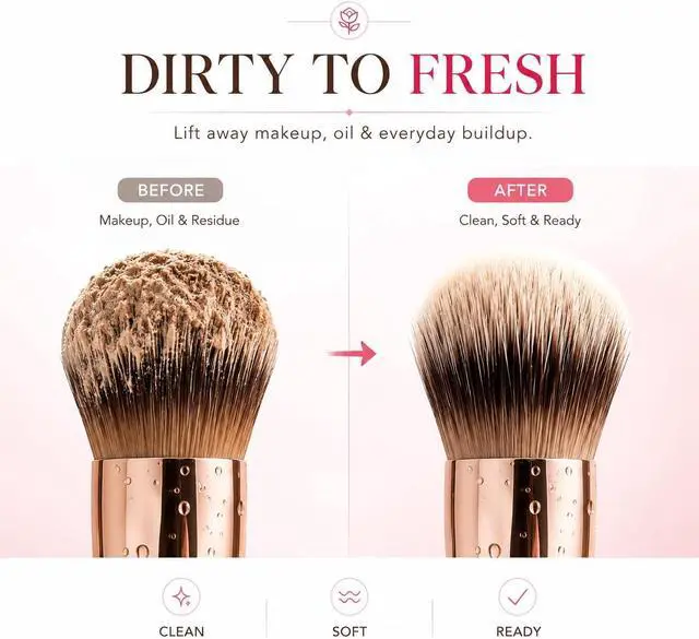 Alt view image 3 of 7 - Makeup Brush Cleaner Soap, Rose Oil Solid Bar | Heart-Shaped Solid Cleanser for Makeup Brushes & Sponges with Silicone Cleaning Pad, Rose Oil Formula, Travel Friendly