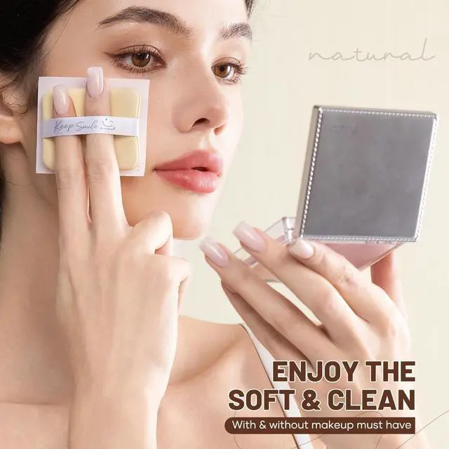 Alt view image 4 of 7 - Makeup Mirror with Green-Tea Oil Blotting Sheets and Puff, 100 Count Facial Blotting Paper, Portable Compact for Purse, Travel and On-the-Go Touch-Ups