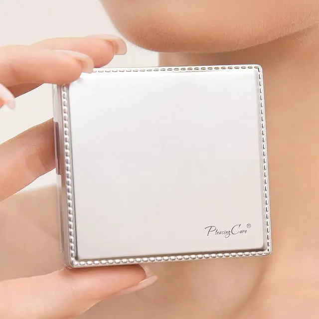 Alt view image 6 of 7 - Makeup Mirror with Green-Tea Oil Blotting Sheets and Puff, 100 Count Facial Blotting Paper, Portable Compact for Purse, Travel and On-the-Go Touch-Ups
