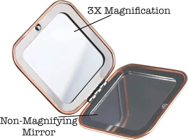 Alt view image 4 of 4 - Iconikal Metal Compact Vanity Travel Purse Makeup Mirror 2-Pack