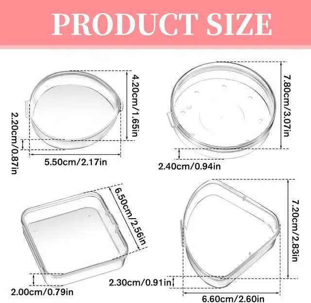 Alt view image 2 of 7 - 4 PCS Toner Pad Travel Case Round Makeup Puff Protective Container Clear Makeup Sponge Protective Container Portable Holder