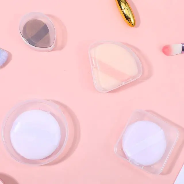 Alt view image 5 of 7 - 4 PCS Toner Pad Travel Case Round Makeup Puff Protective Container Clear Makeup Sponge Protective Container Portable Holder