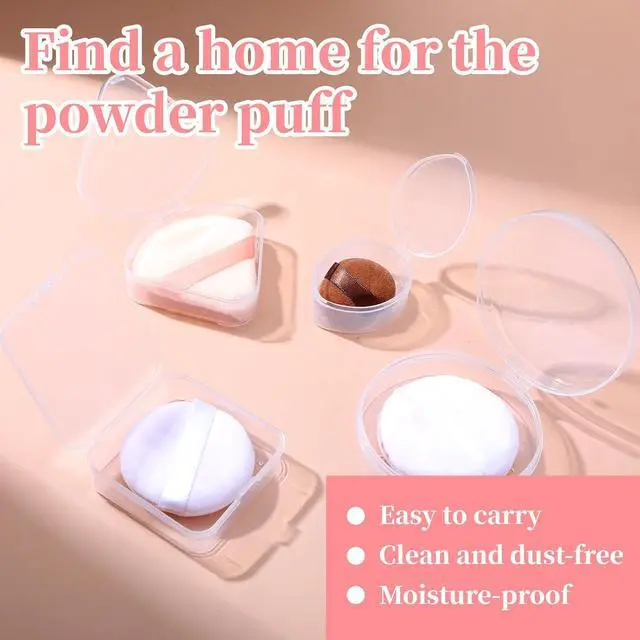 Alt view image 6 of 7 - 4 PCS Toner Pad Travel Case Round Makeup Puff Protective Container Clear Makeup Sponge Protective Container Portable Holder