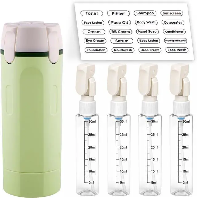 Main image of Winb 4 in 1 Travel Dispenser Bottle Set 30ml Leakproof Travel Container | 4-in-one design for shampoo, lotion, conditioner, body wash - portable, easy to fill, compact for carry-on