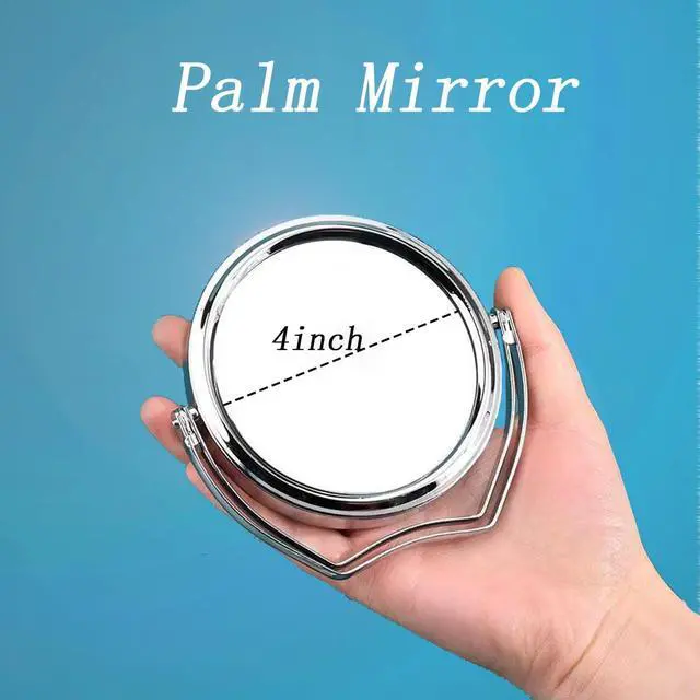 Alt view image 4 of 4 - WMugthome Two-Sided 4-In/6-in with Handle Portable Round Makeup/Travel/Desk Mirror with 1X and 3X Magnification(Silver, 4inch)
